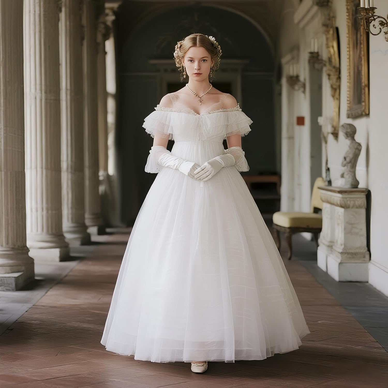 Women's 4-Hoop Petticoat Crinoline Underskirt for Women Under Dress Petticoat Skirt for Wedding Ball Gown Tulle Slips - Image 5