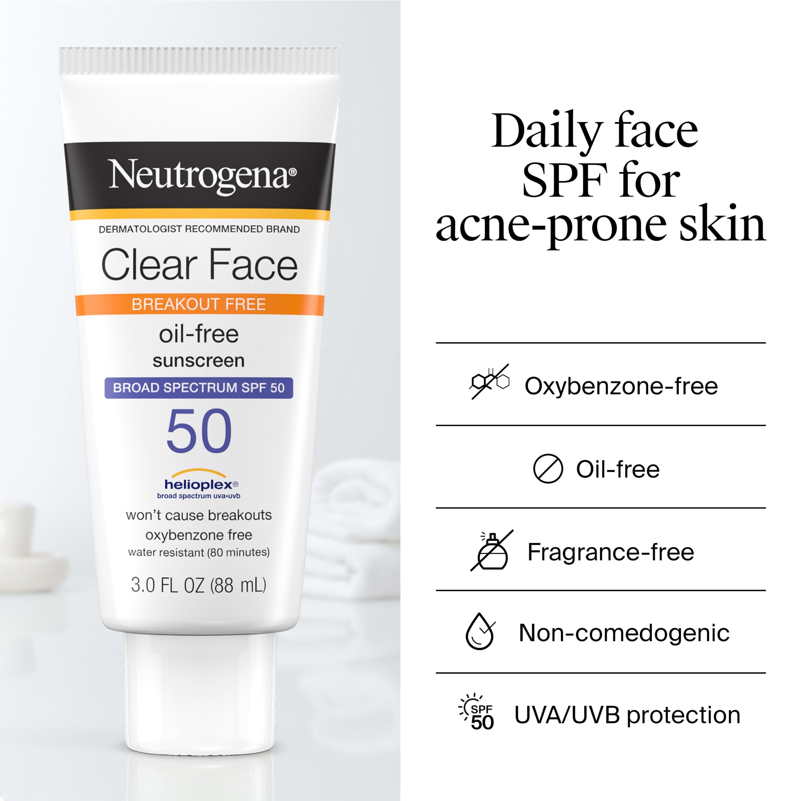 Neutrogena Clear Face Sunscreen SPF 50 - Breakout-Free! -5 Neutrogena Clear Face Sunscreen SPF 50 - Breakout-Free! -5