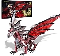 Vista 10 de Piececool Kits de construcción de modelo de metal 3D del Rey Dragón Negro con juego de herramientas DIY, rompecabezas 3D de metal desafiantes