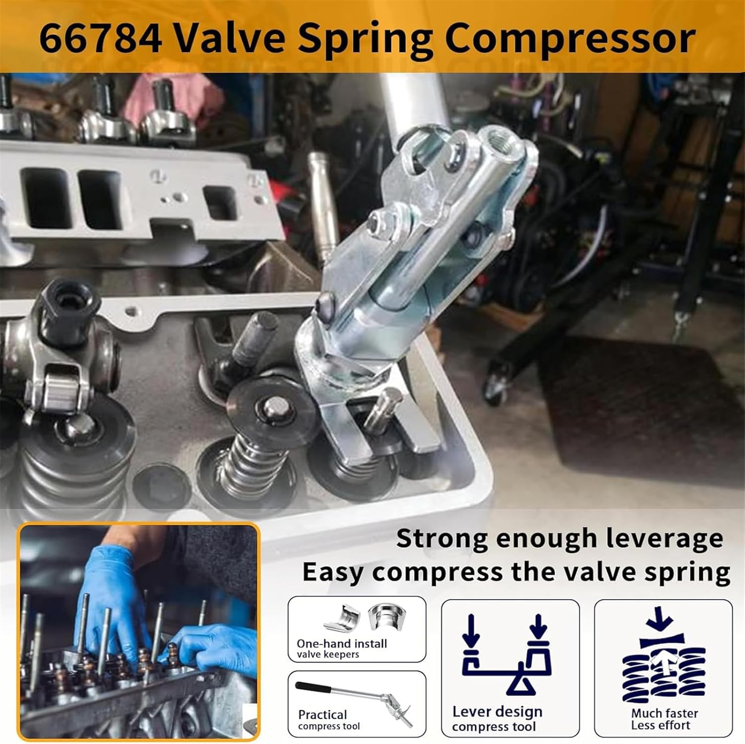 Valves Spring Compressor Set Maintenance Accessories Valves Spring Compressor Tool for All 3/8 & 7/16Inch Rockers Studs