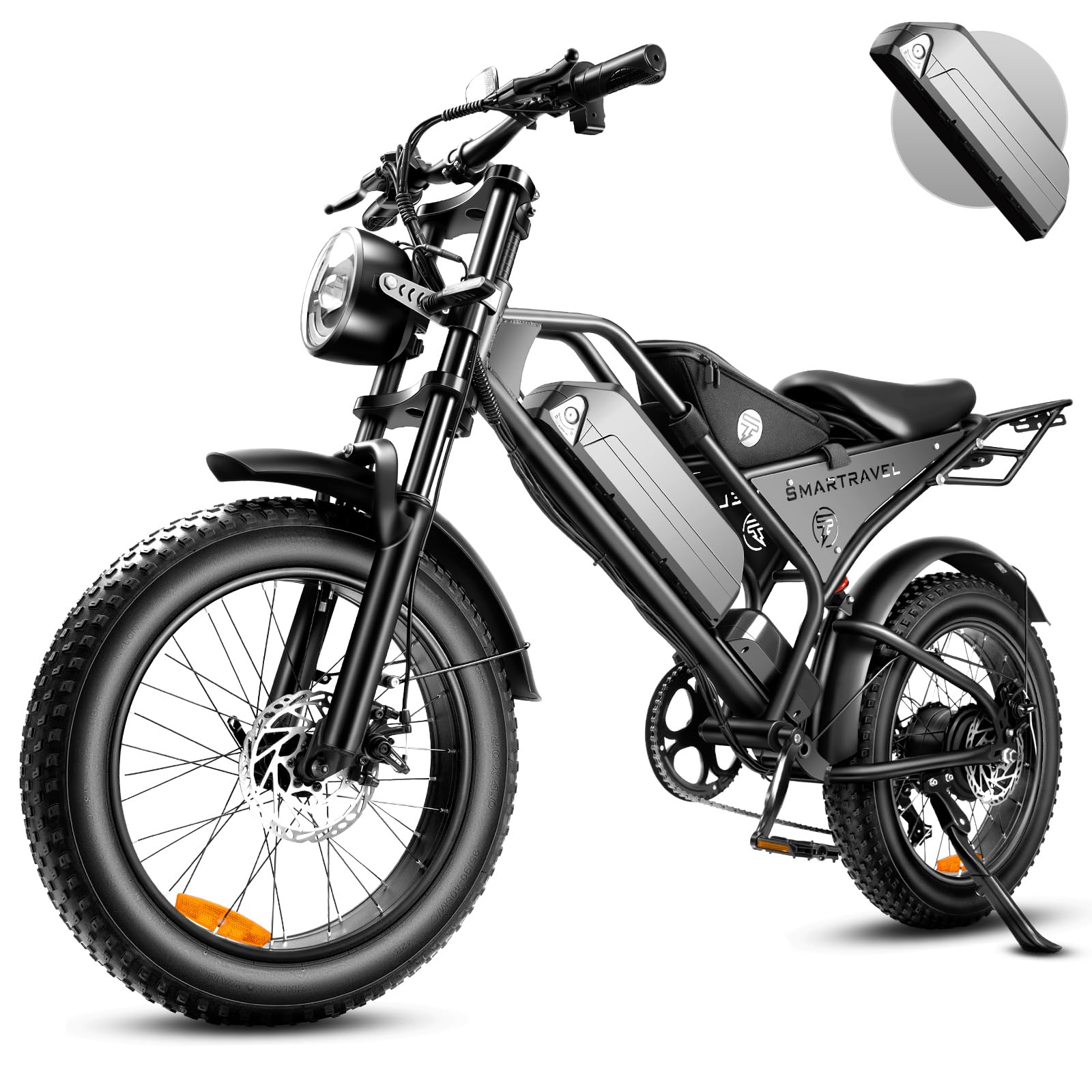 Electric Bike 1000W Peak Brushless Motor with 15Ah Battery,Shimano 7 Speed Gears,Up to 28MPH E Bike for Commute Mountain Beach Snow Riding,20" Fat Tire for Adults,DK400