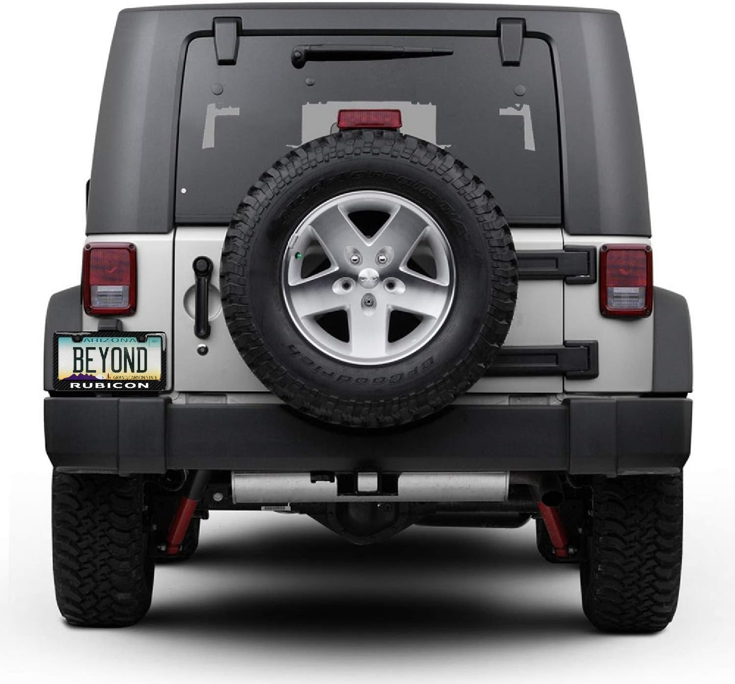 iPick Image for Jeep Rubicon Wrangler Black Real 3K Carbon Fiber ABS Plastic License Plate Frame