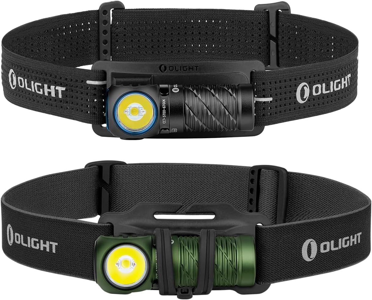 OLIGHT Perun 2 Mini Headlamp 1100 Lumens LED Head Flashlight Bundle with Perun 3 Mini Headlamp 1250 Lumens LED Head Flashlight