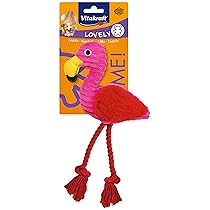 Vitakraft Safari fenicottero, gioco per cane, peluche per cane, con squeaker, in corda (1 pz)