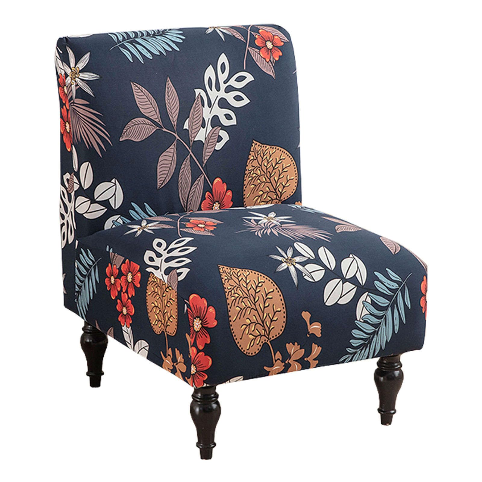 Jhld T Stretch Armless Accen Chair Covers, Spandex Armless Accen Chair Slipcovers Printed Sof Armless Chair Slipcovers With Elastic Bottom Non Slip Armchair Covers For Living Room-1 Piece