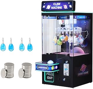 VEVOR Greifautomat, mittelgroßer Arcade-Spielautomat mit Licht und Ton, einstellbarem Schwierigkeitsgrad, präziser Süßigkeitengreifer-Preisspender, für kommerzielles Heimkino, Schwarz-Lila