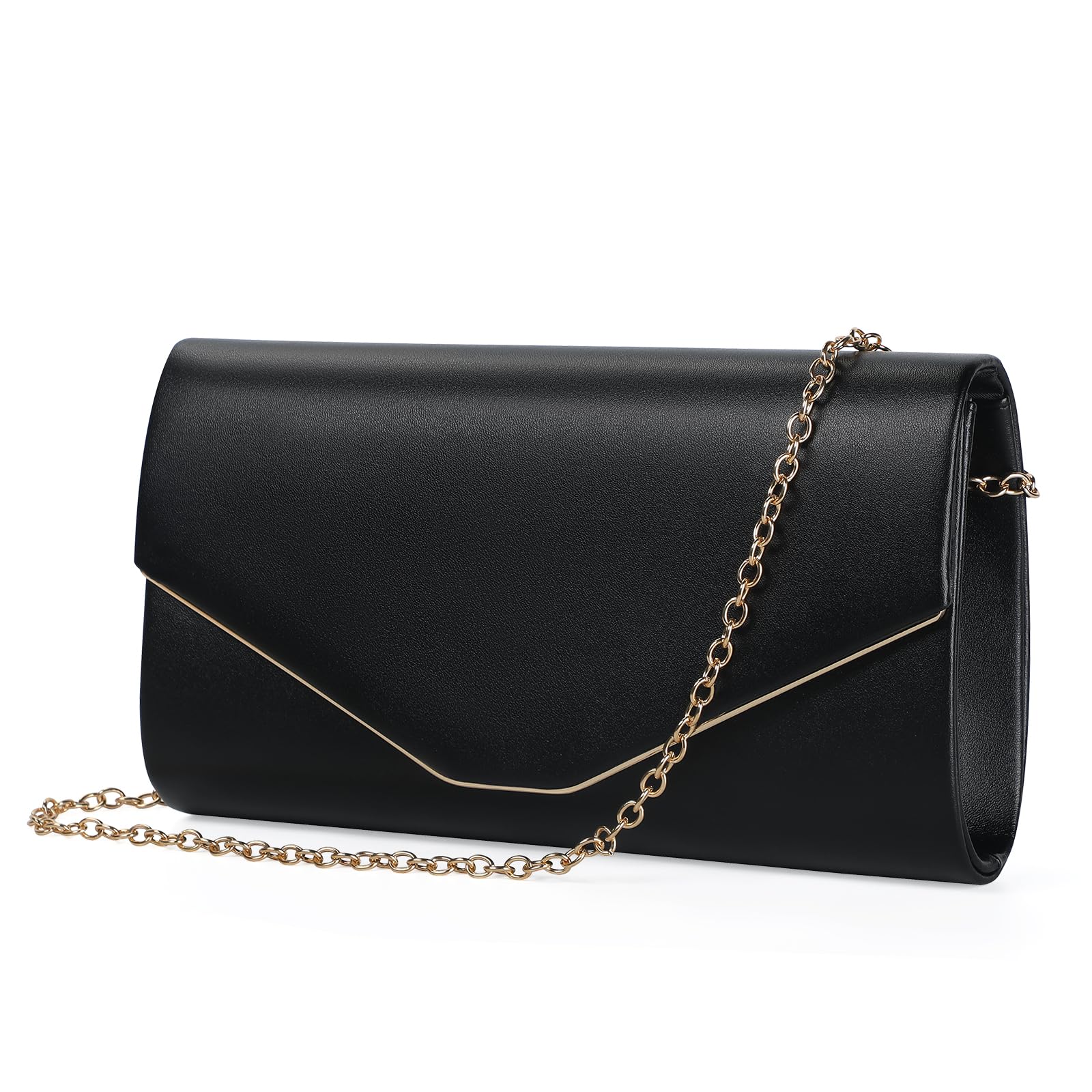 BAIGIO Bolsos Fiesta sobre para Mujeres, Elegante Clutch Monedero del Banquete de Boda,Bolso Bandolera Mujer Boda Invitada,Handbag para Prom/Fiesta Boda Exterior/Cumpleaños (B-Negro)