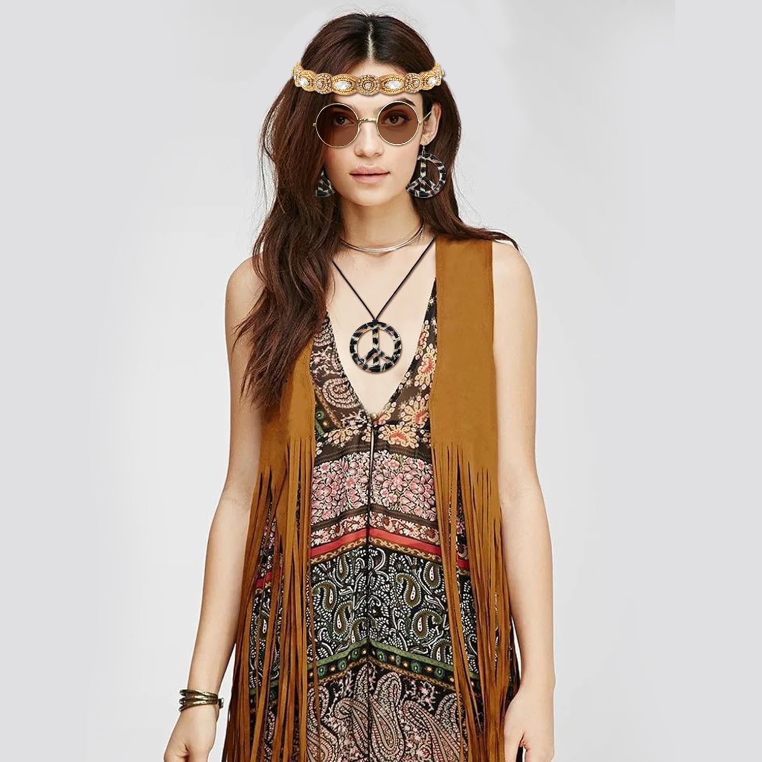 60s 70s Outfits for Women Hippie Accessories Costume Tops Women Fringe Hippie Vest for Halloween Disco Party - Image 2