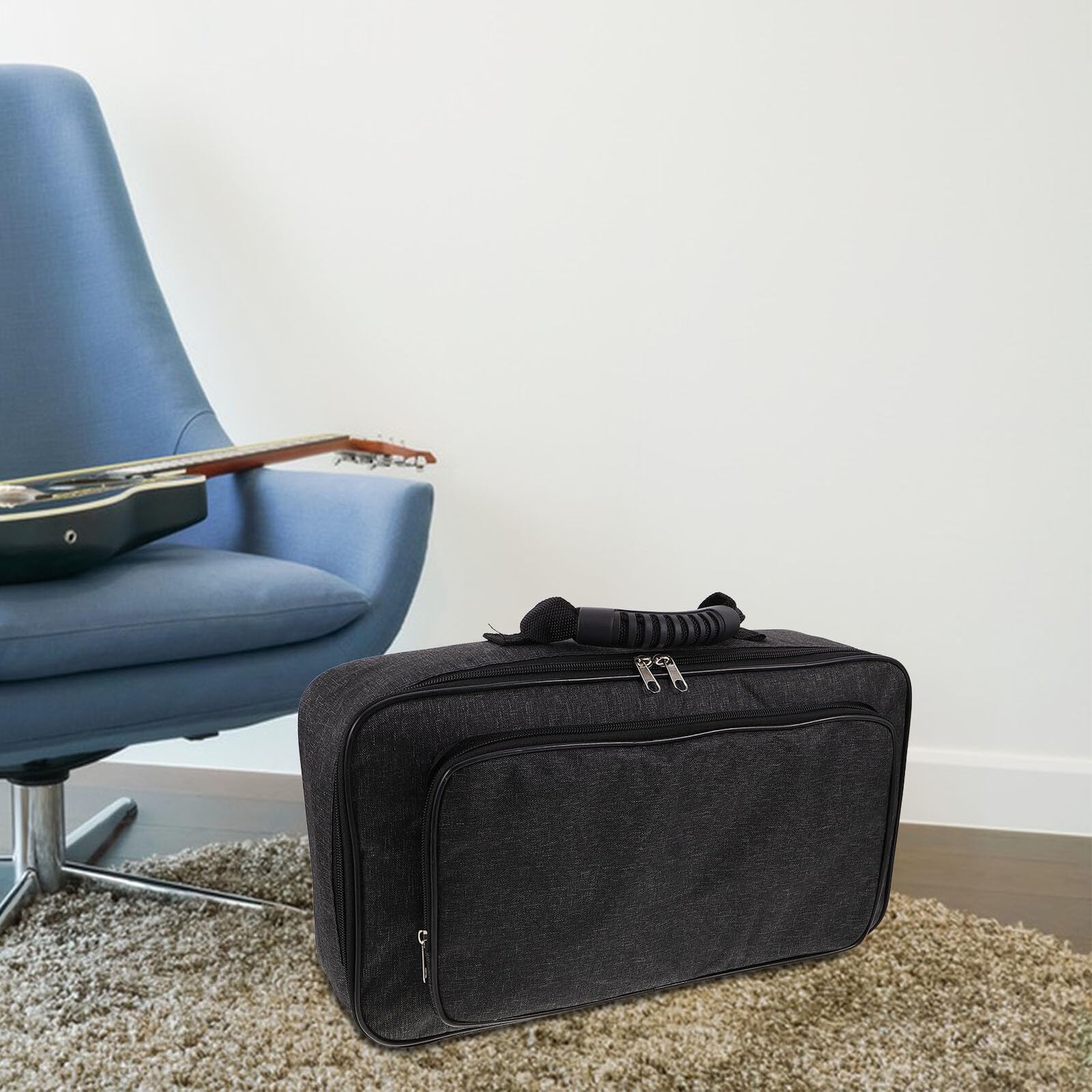 TOYANDONA Tragetasche für Effektpedalboard Pedaltasche aus Hartschale Gitarre Aufbewahrungskoffer mit Tragegurt zum Schutz vor Feuchtigkeit und Stößen