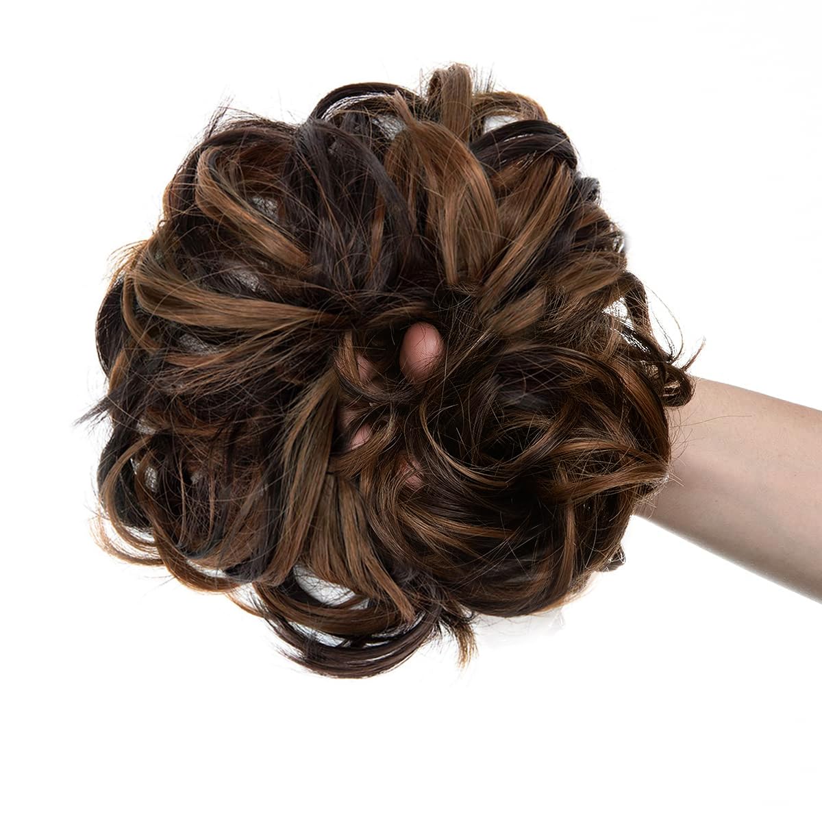 2PCS Messy Buns Extensions Curly Wavy Elastic Easy Scrunchies for Women Girls - Image 3