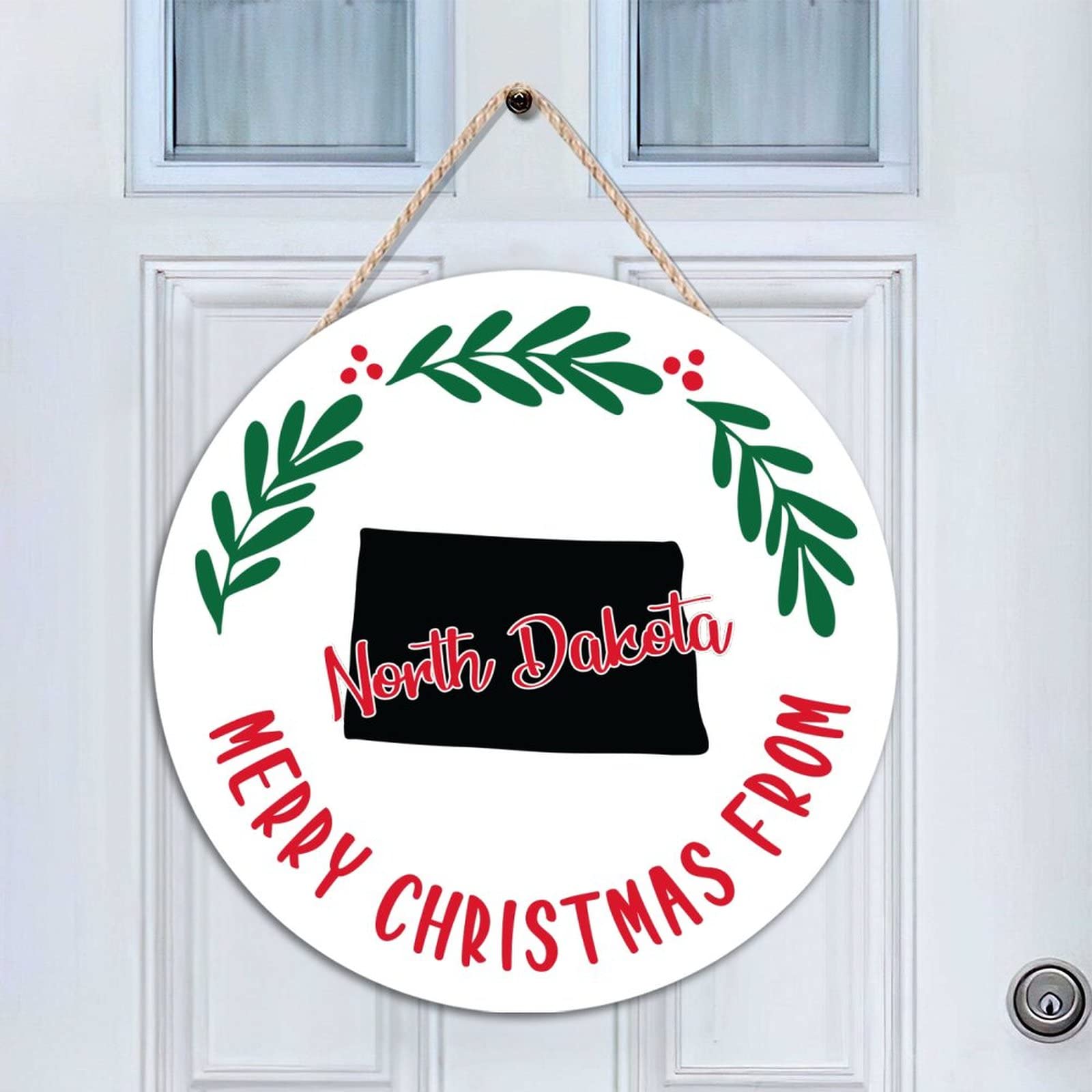 Panneau en bois Merry Christmas pour porte entrée durable anti décoloration