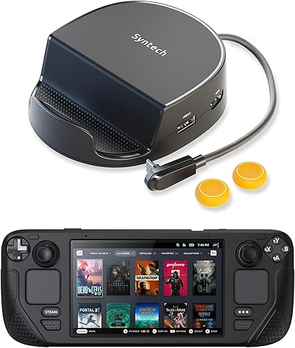 Syntech Funda protectora negra con estación de acoplamiento compatible con Steam Deck