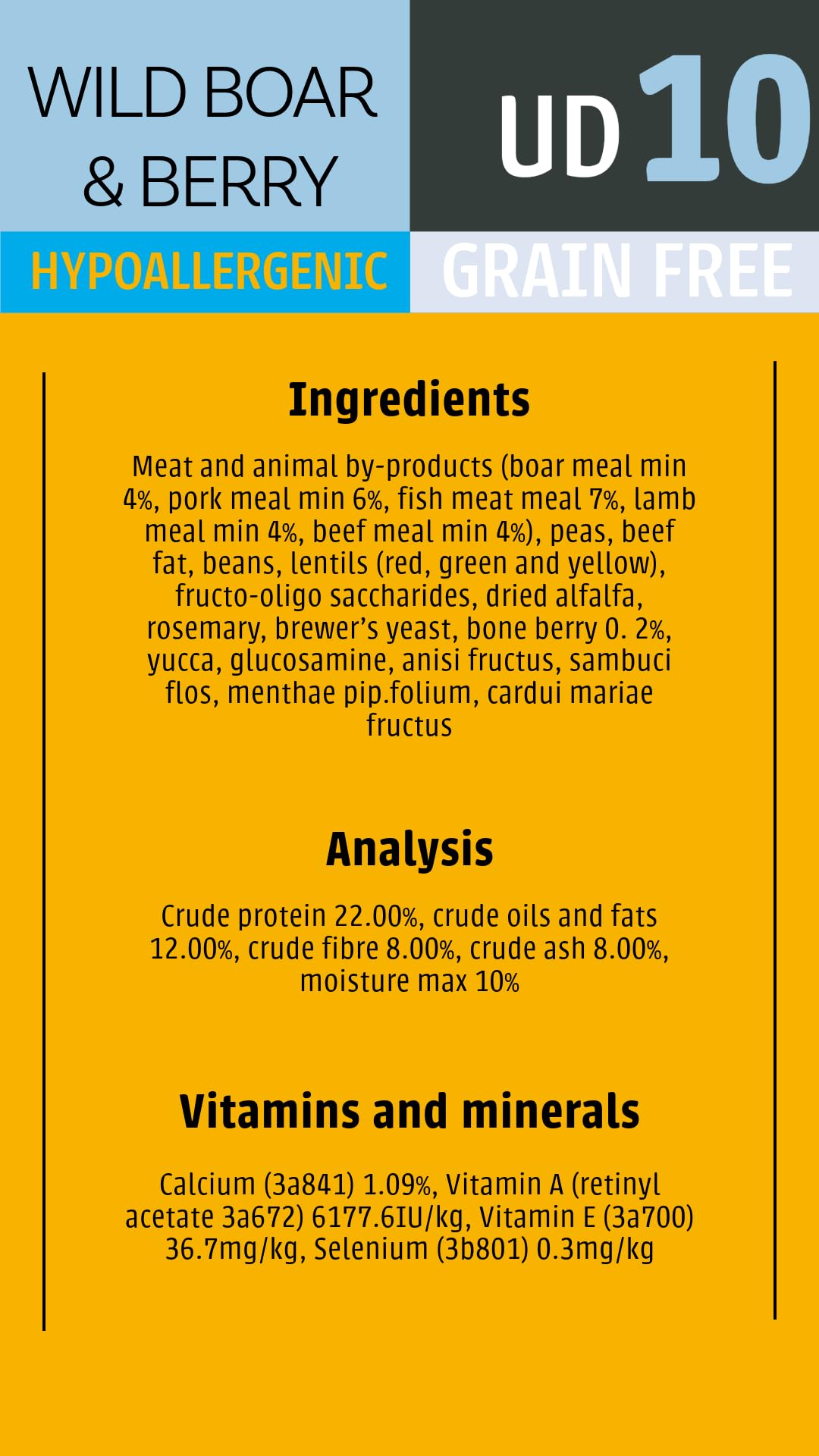 Julius K9 - Getreidefreies und hypoallergenes Hundefutter auf Wildschwein/Lamm/Rind & Kartoffelbasis - Für erwachsene Hunde kleiner Rassen (10kg)