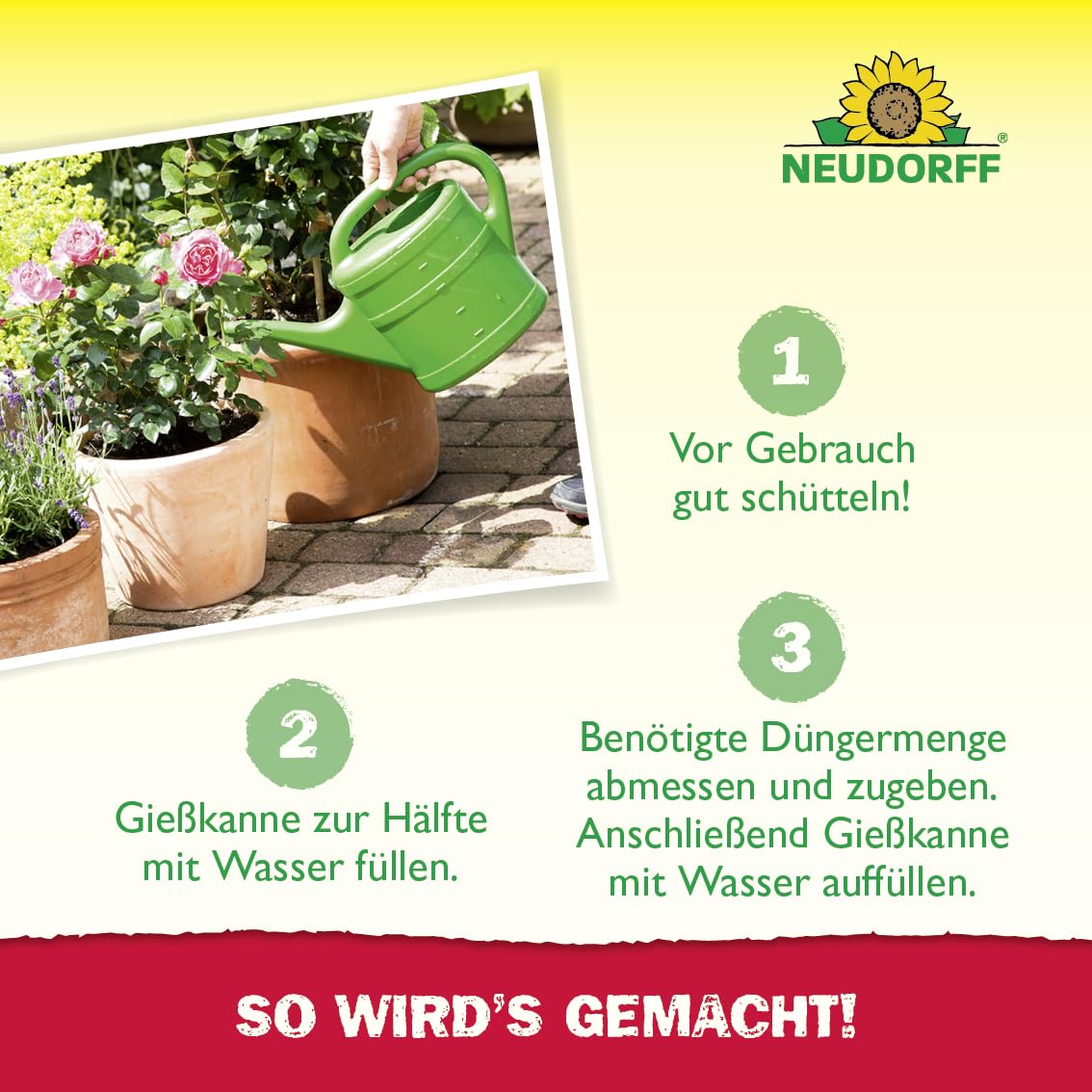 Neudorff BioTrissol RosenDünger - Bio Spezialdünger mit Extra Kalium fördert gesunde und blütenreiche Rosen auf dem Balkon oder im Garten, 1 Liter