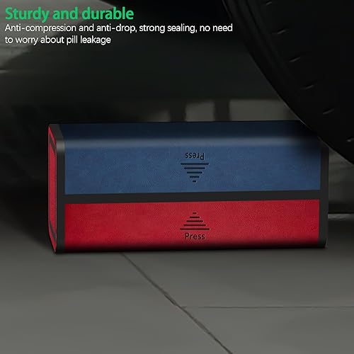 Miniatura 6 de TALVOLC M Organizador de píldoras semanal, 2 veces al día para 7 días, caja de medicina de cuero, contenedor diario de viaje para vitaminas y