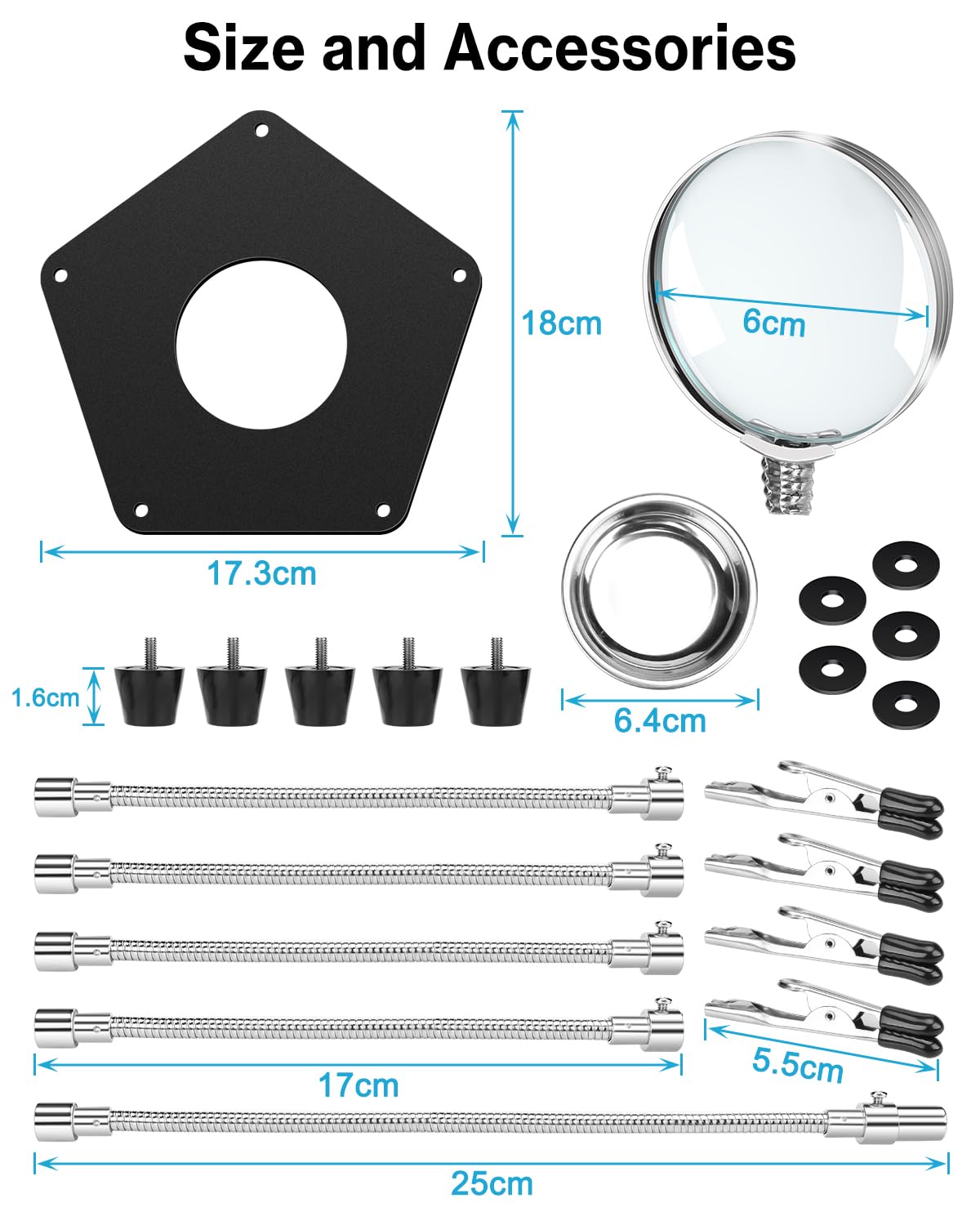 Lytool Soporte para Soldar con 3X Lupa, Tercera Mano Soldadura con 4 Piezas Pinzas de Cocodrilo Soldadura Herramienta para Soldar y Hacer Joyas