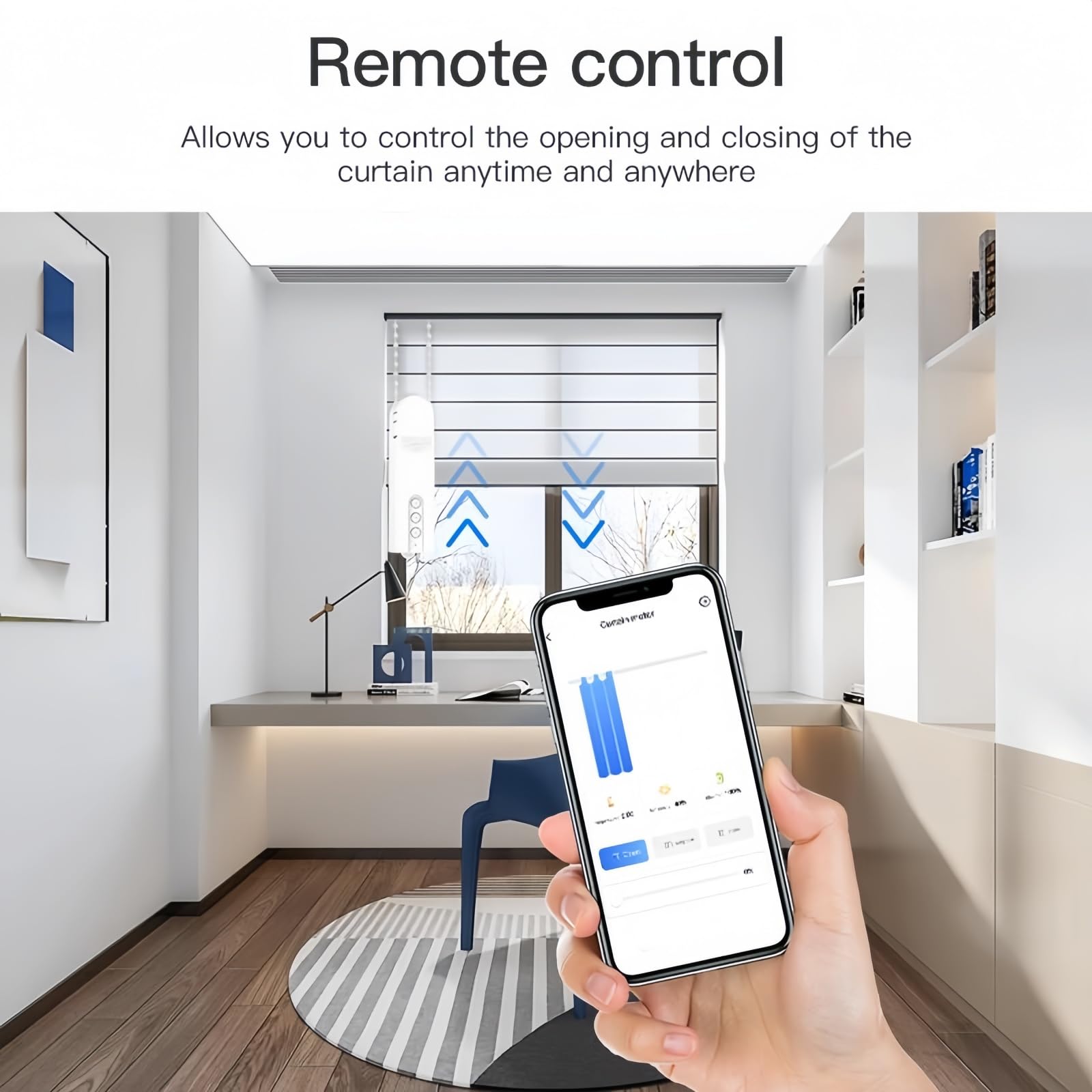 Motor para persianas TuyaSmart, Control por Voz, Mecanismo automático para persianas enrollables y Cortinas elevables, con opción de Carga Mediante Panel Solar.