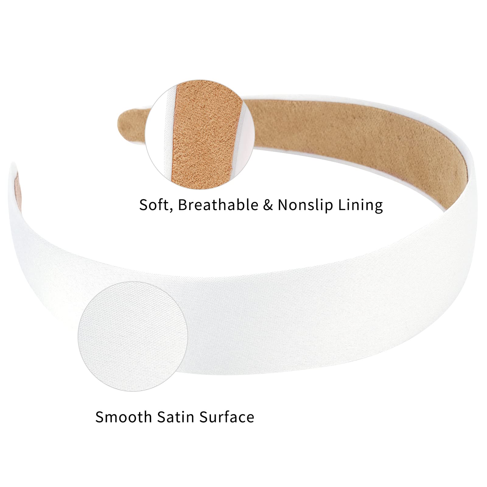 Amazon.com : Wecoe 10 Pack White Headband 1 Inch Wide Satin 