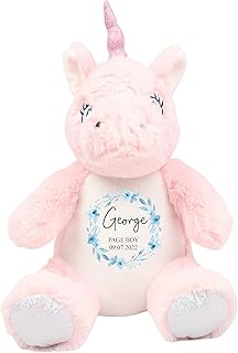 Personalised Page Boy Gift, Custom Unicorn Soft Toy, Teddy Bear, Page Boy Proposal, Bridesmaid Gift, Page Boy Gift, Page Boy Present