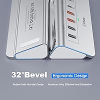 Vista 7 de Hub Ethernet USB C, estación de acoplamiento USB 10 en 1 de 10 Gbps con HDMI 4K a 60 Hz, USB C y 2 datos USB A 3.2, LAN, 2 USB A 2.0, PD 100W