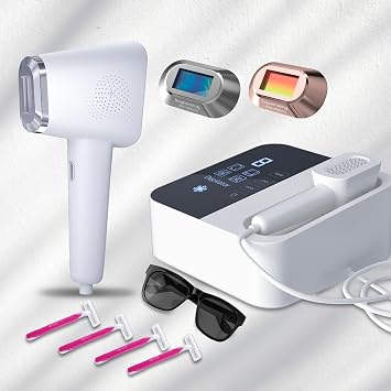 Laser Hair Removal with 9 Energy Levels, 46.4F Ice-Cooling Contact IPL Hair Removal for Women, Painless, Effective Hair Removal from Home, for Body & Face