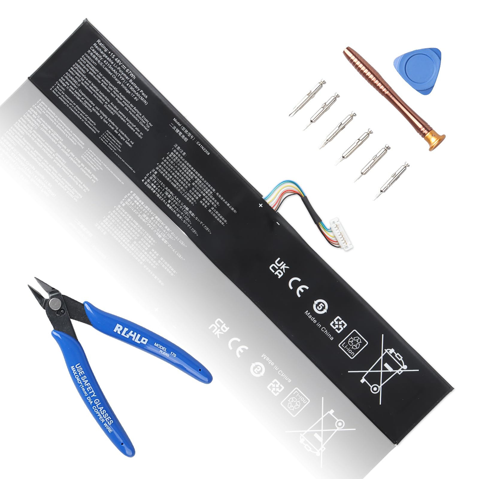 JIMACRO C41N2208 akumulator kompatybilny z Asus ROG Ally (2023) RC71L 67WH 4315 mAh 15,48 V