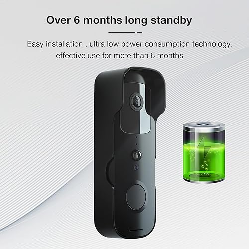 Miniatura 4 de Tuya - Timbre inalámbrico sin suscripción con tarjeta SD de 128G, timbre de video con timbre, visión amplia de 120, solo WiFi de 2.4 GHz, visión