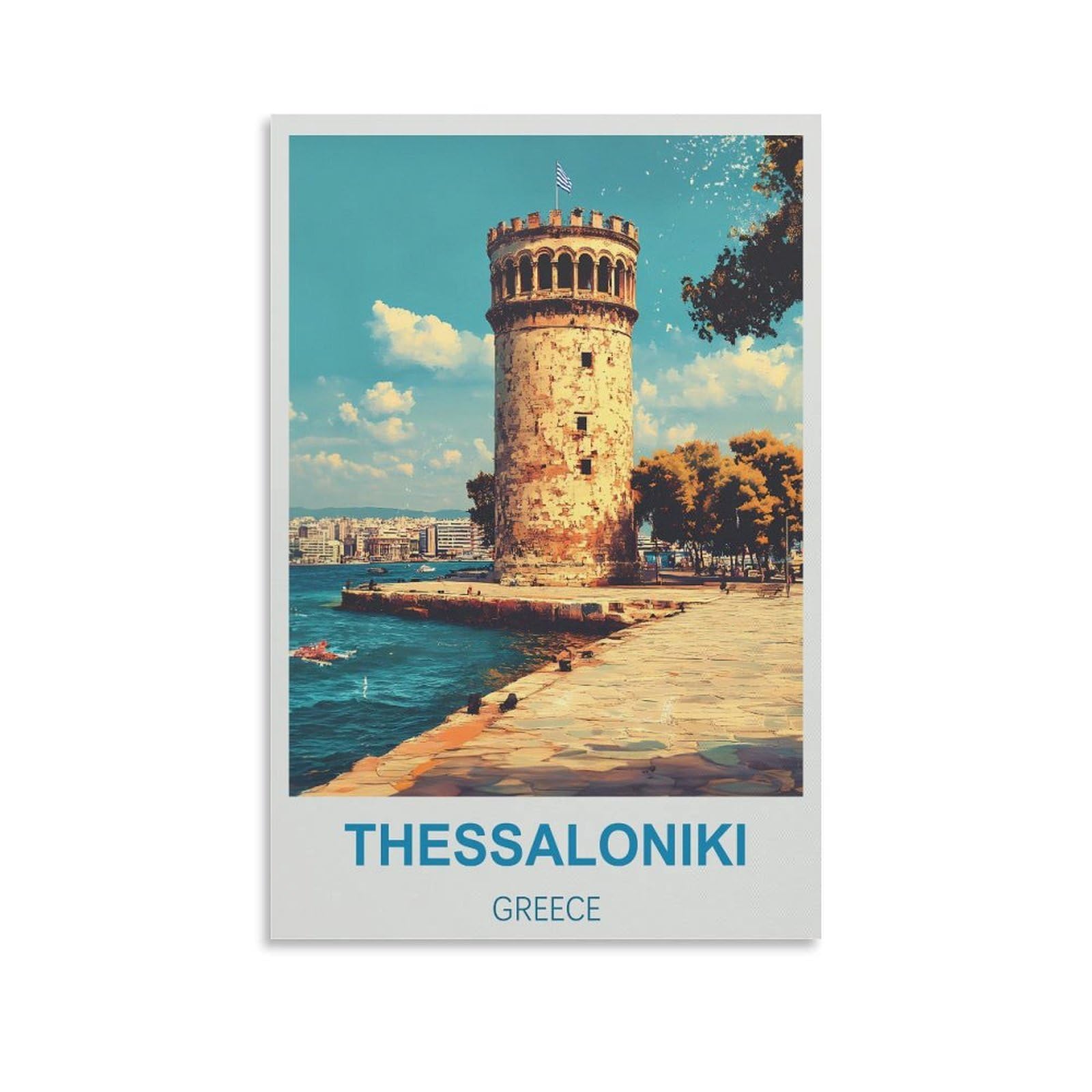 Ezmlfa S492 5D Diamond Art Kits For Beginner,Thessaloniki Greece,Beginners,Diy Full Round Drill Diamond Dot Gem Art Kits For Adults,Crafts For Decor 30X40cm