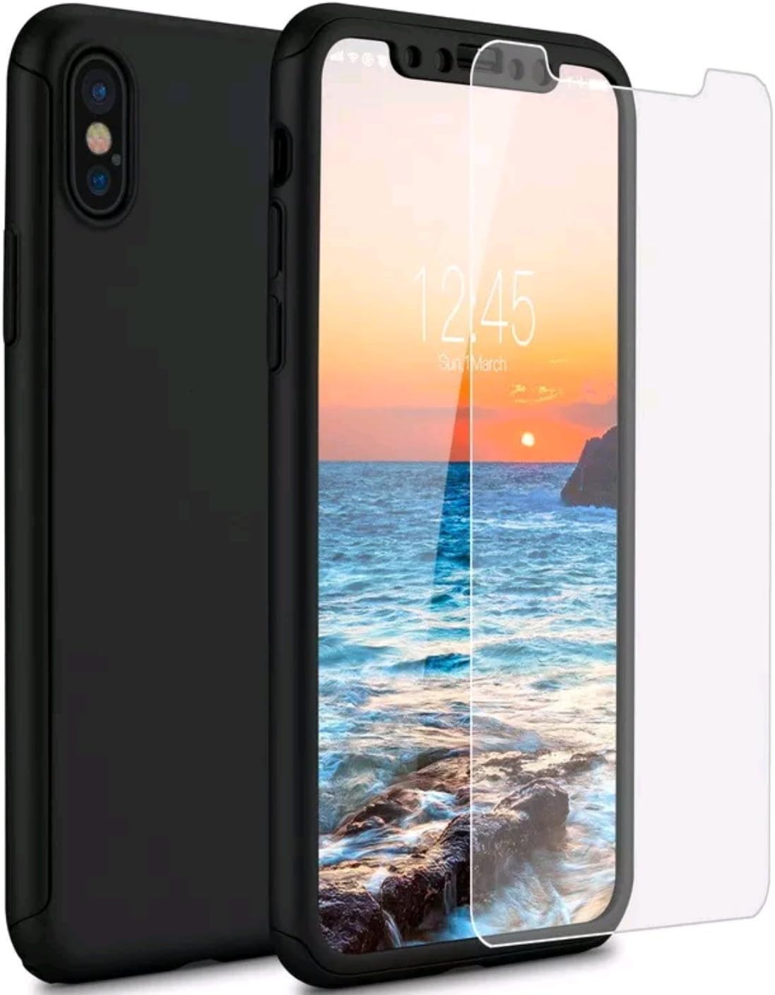 IPhone X Case, IPhone 10 Case, Ultra Thin Hard Cover [0.35mm] World's Thinnest Protect Bumper Slim Fit Shell for iPhone 10 / X Lightweight [Black] By ITech Defense