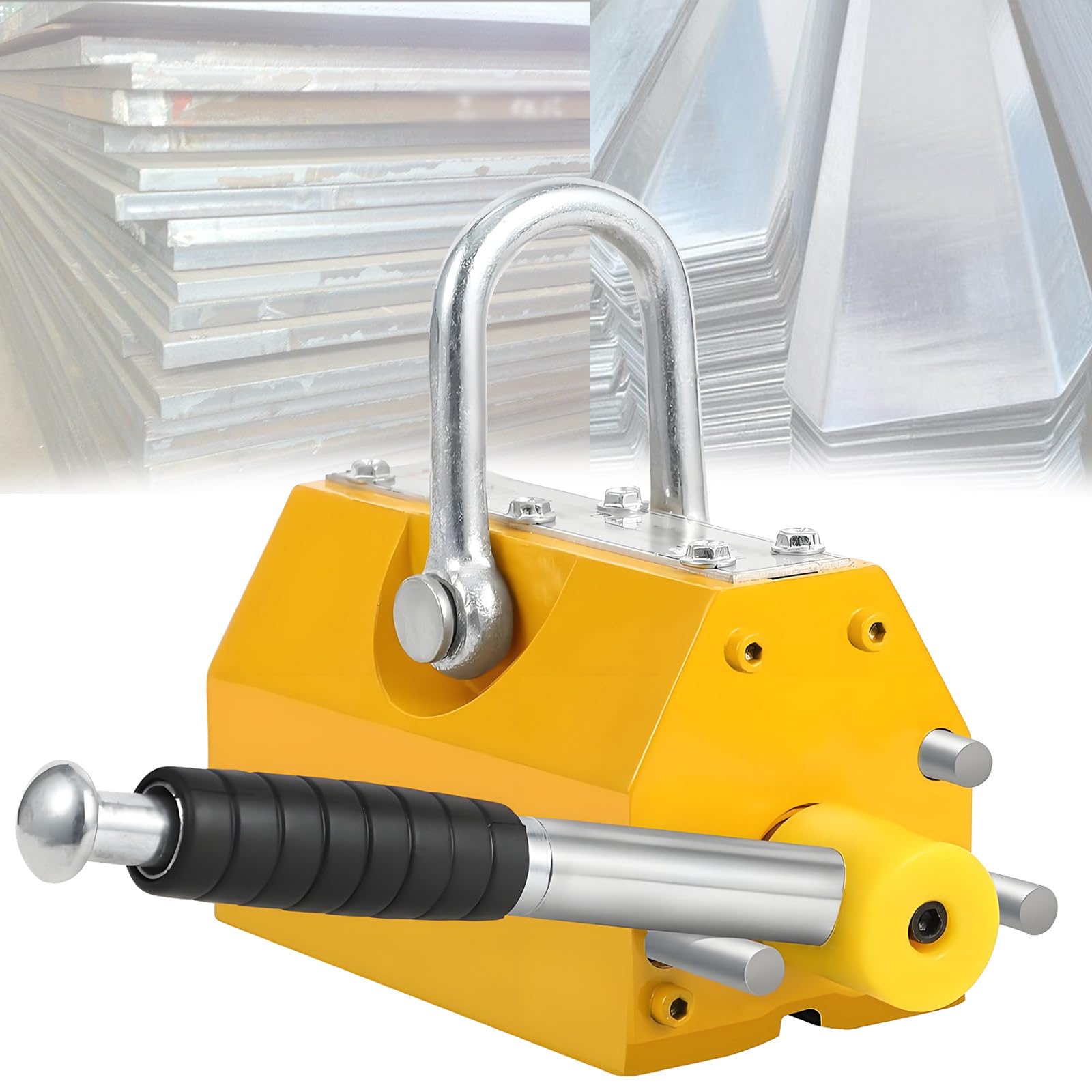 100/200 / 400kg Permanentmagnetheber Magnetheben mit Griff, Magnetheben mit Entriegelung, Magnethebergerät Material Hebezeug, 100kg (100kg)