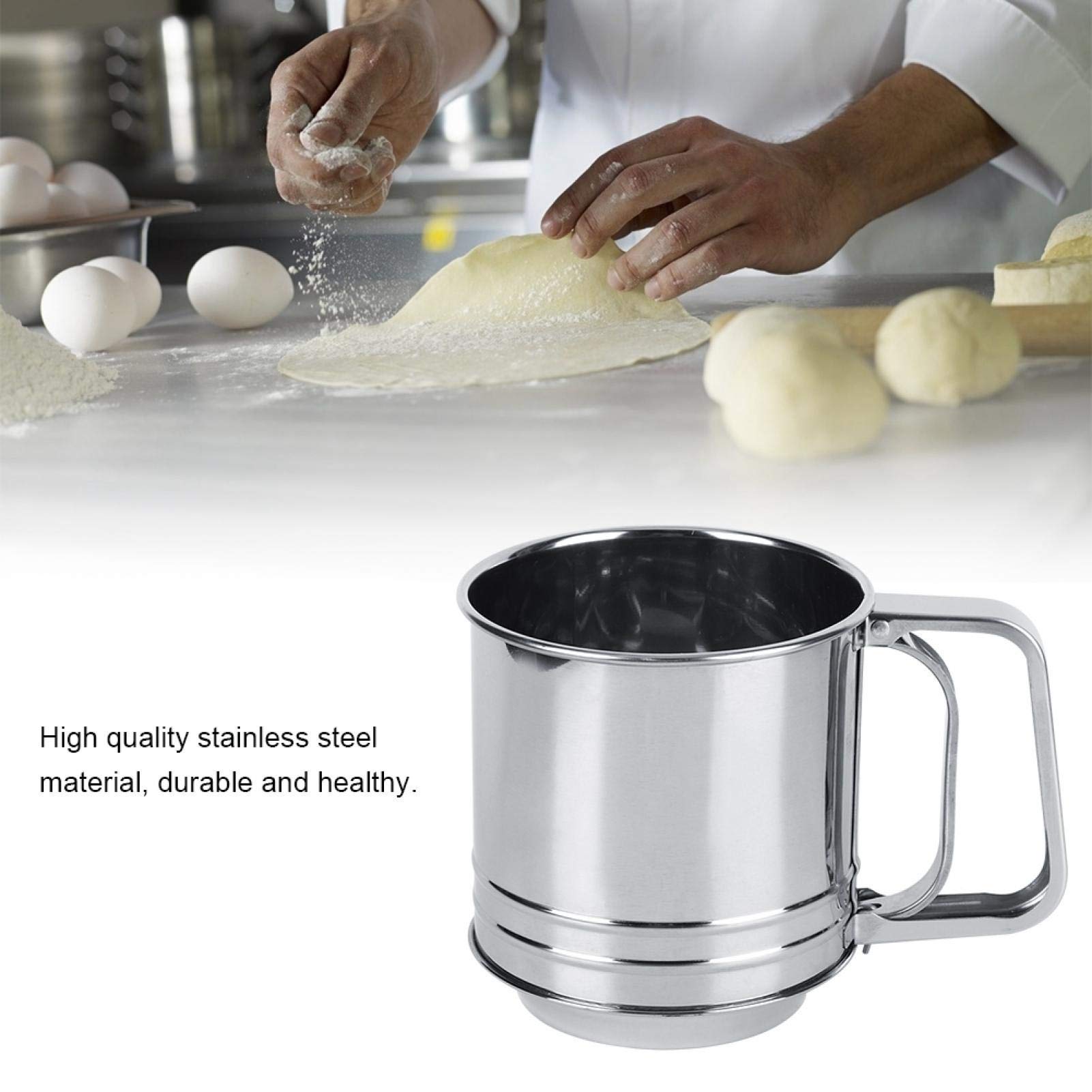 Setaccio Per Farina In Acciaio Inox - Diametro 21 Cm, Maglia Uniforme, Per Dolci Soffici E Senza Grumi