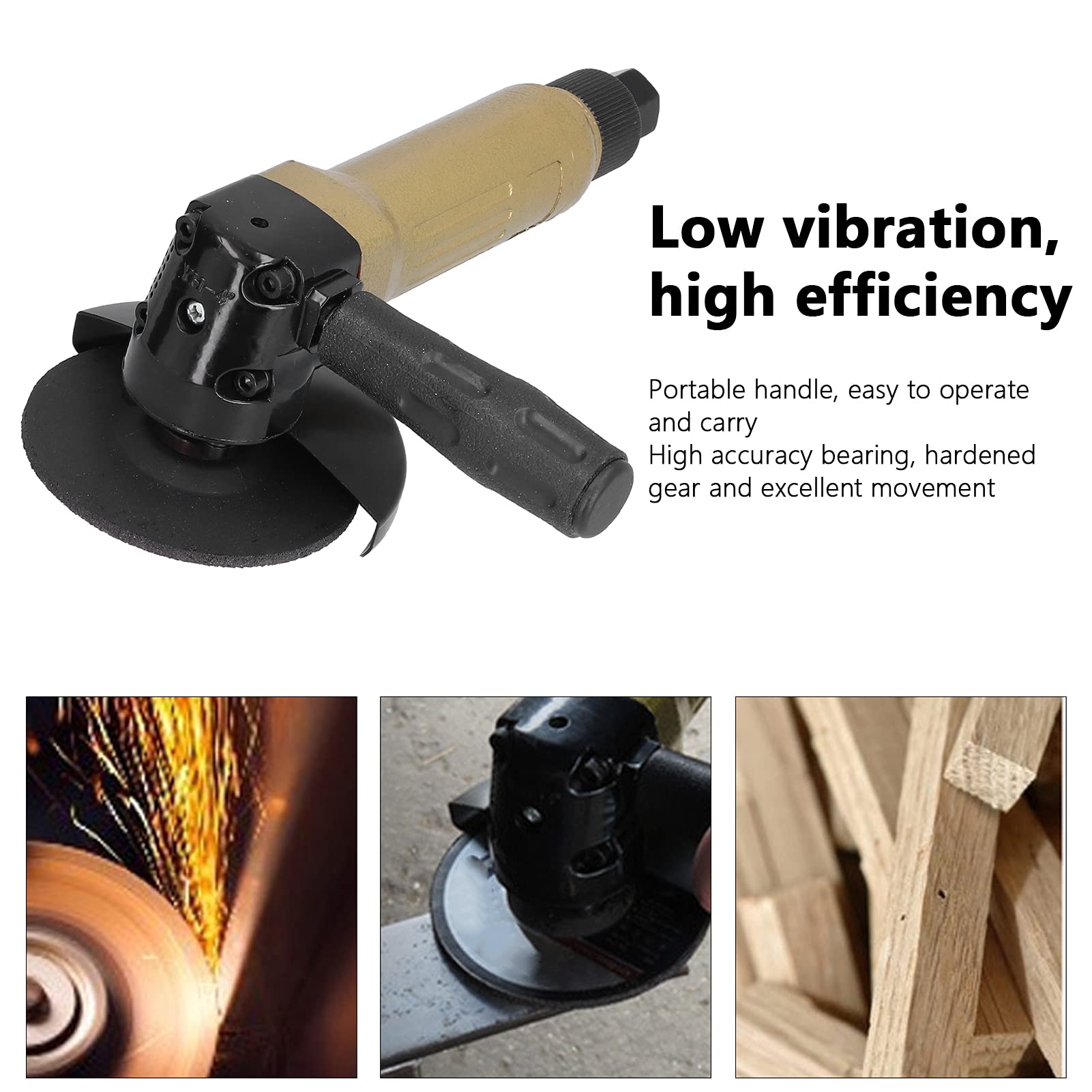 4 pulgadas de ángulo de aire Velocidad ajustable Máquina de pulido neumático de pulido neumático 11000rpm KP632 Aleación Acero Ligero Profesional Herramienta para pulido (Stile europeo)