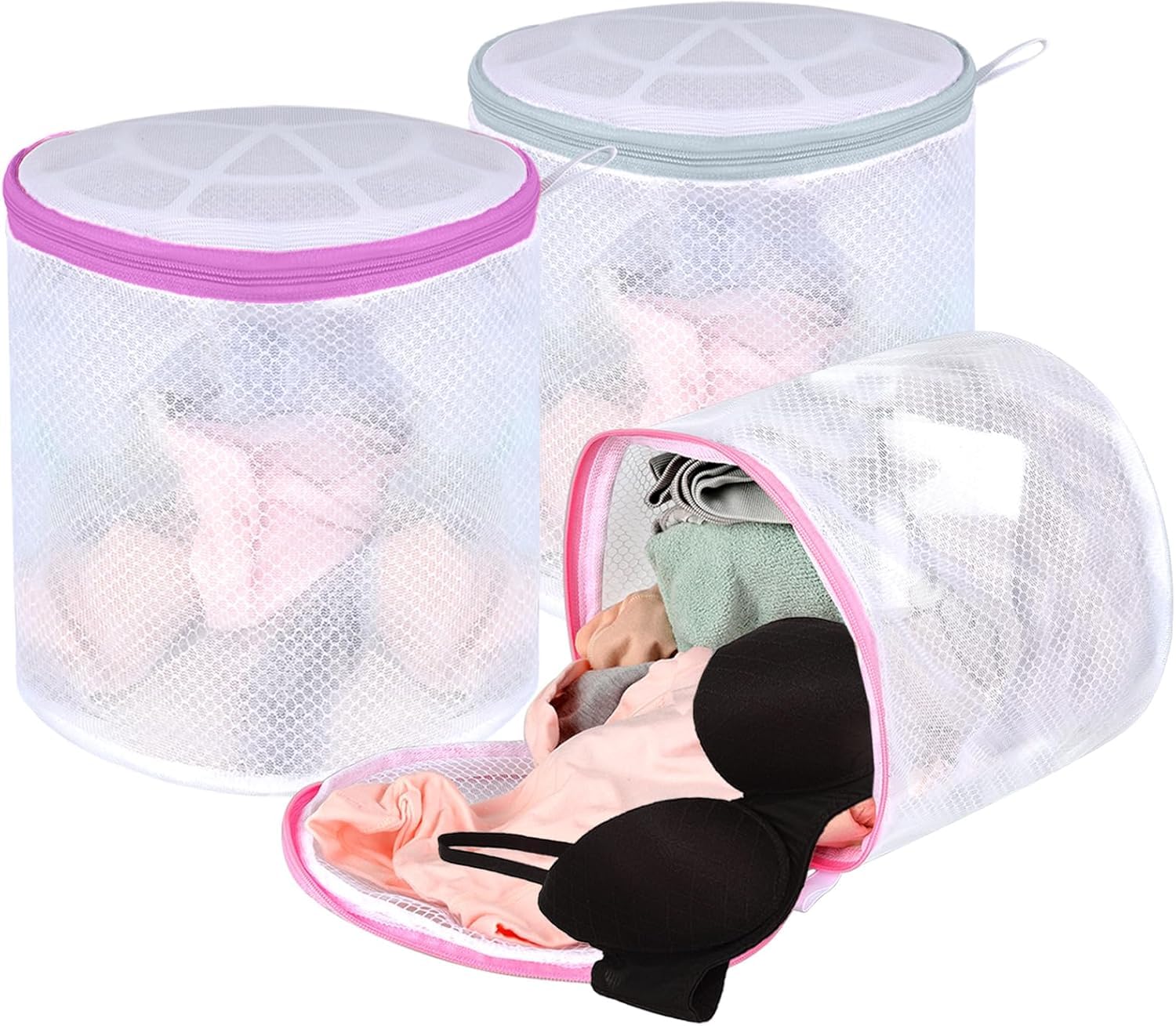 STARFLYER Pack of 3 Laundry Net Bra, Bra Net for Washing Machine, Bra Wash Bag, Reusable Laundry Bag with Zip for Bras, Underwear, Clothes, Socks,Multicolor.-picture-21