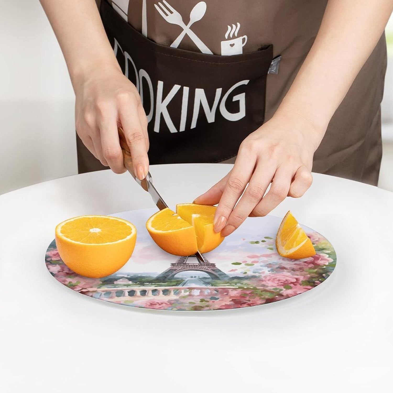 Eiffel Towel 8" Tempered Glass Cutting Board for Kitchen