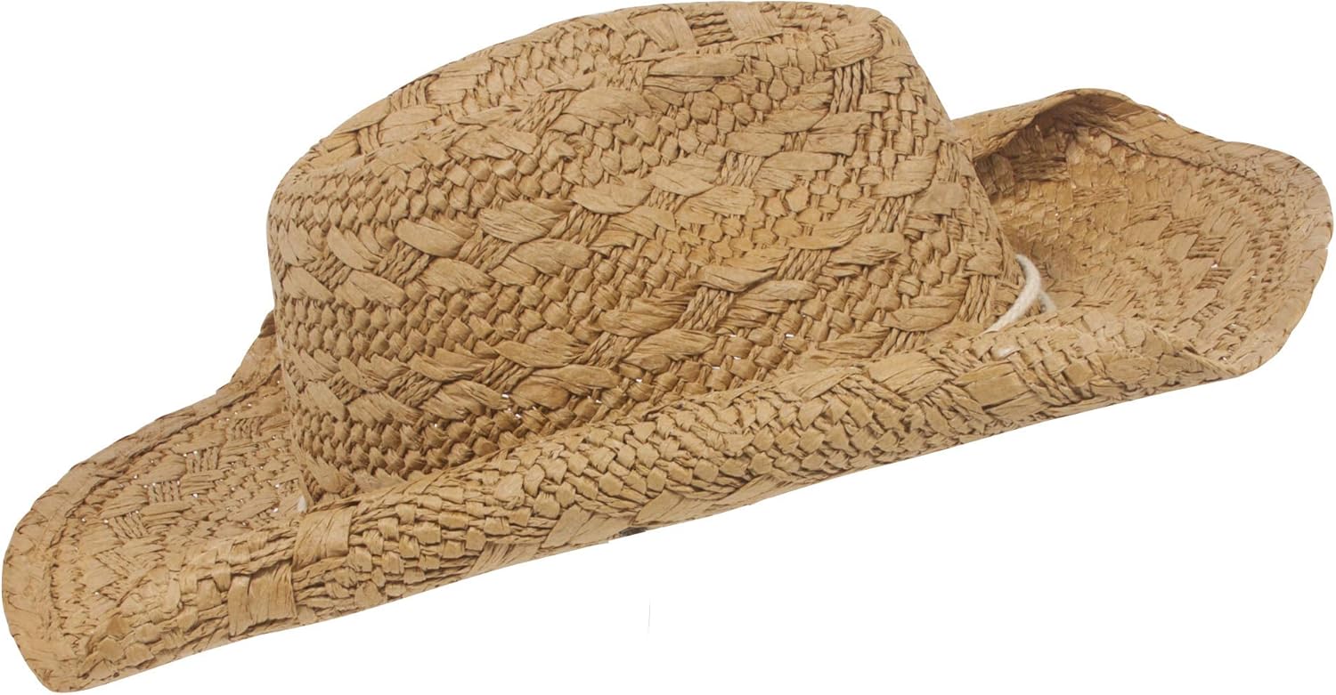 MG Ladies Toyo Straw Cowboy Hat Coffee at  Women’s Clothing store