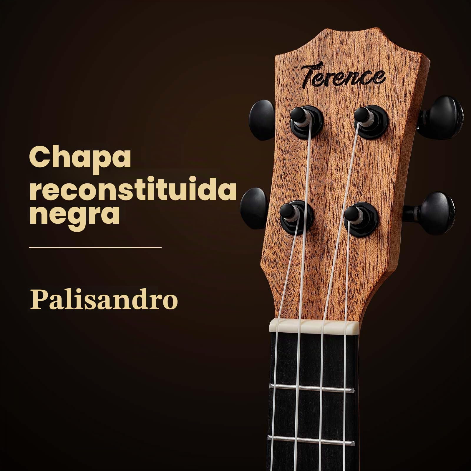 TERENCE Ukelele soprano de 23 pulgadas de caoba para profesionales principiantes adultos ukelele kit con afinador, cejilla, bolsa de almacenamiento, correa, púas, cuerda de nailon y paño