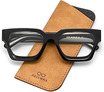 JOLLYNOVA Reynald Square Glasses Frame Classic Rectangular Acetate for Women Men Fashion Eyewear Frame