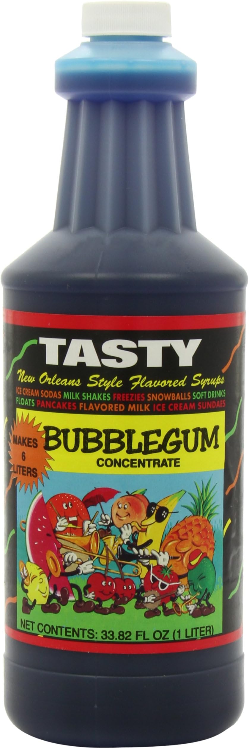 Tasty New Orleans Style Flavored Syrup, Bubblegum, 33.82 Ounce (Pack of 6)