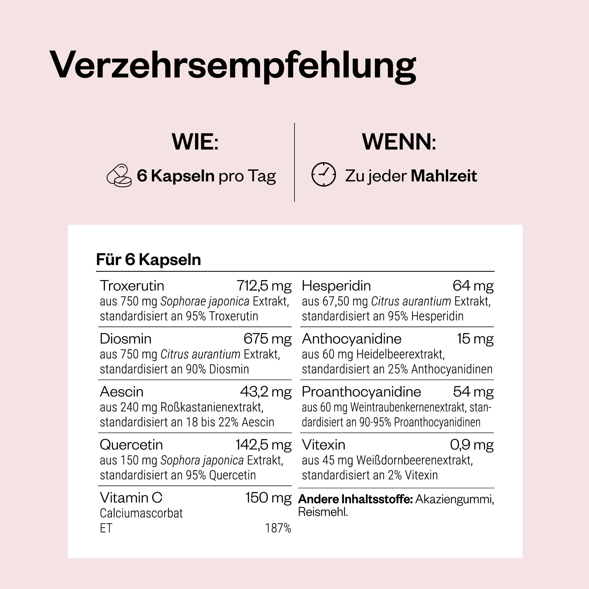 VeinoMax - Rosskastanien- und Pflanzenextrakt-Komplex - Vegan - SuperSmart