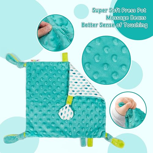 Miniatura 2 de Dr.Rapeti Manta de seguridad para bebé, niño pequeño, 10 x 10 pulgadas, juguete sensorial lavable, manta de apaciguamiento amoroso (gota de lluvia)