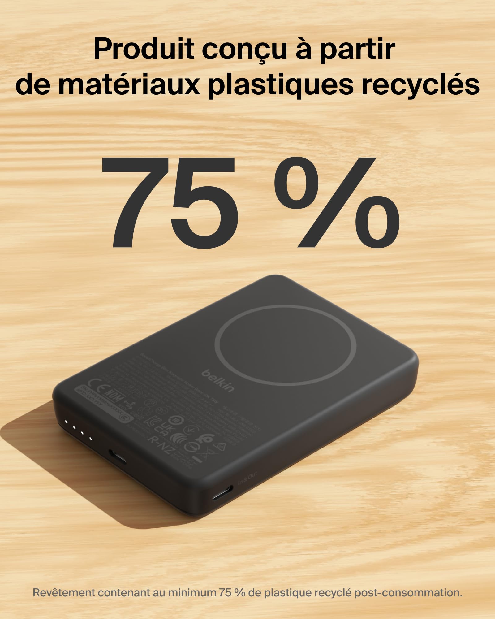 Belkin BoostCharge Batterie Externe Magnétique 10 000 mAh - Noir