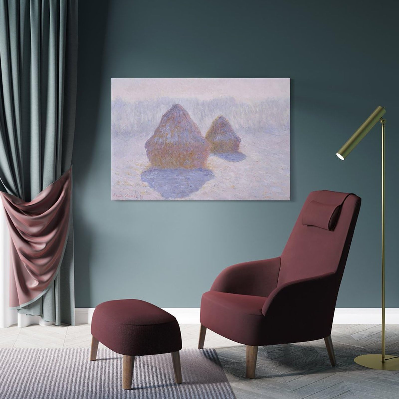 Amazon.co.jp: Claude Monet クロード・モネ 『積みわら、雪と日光の