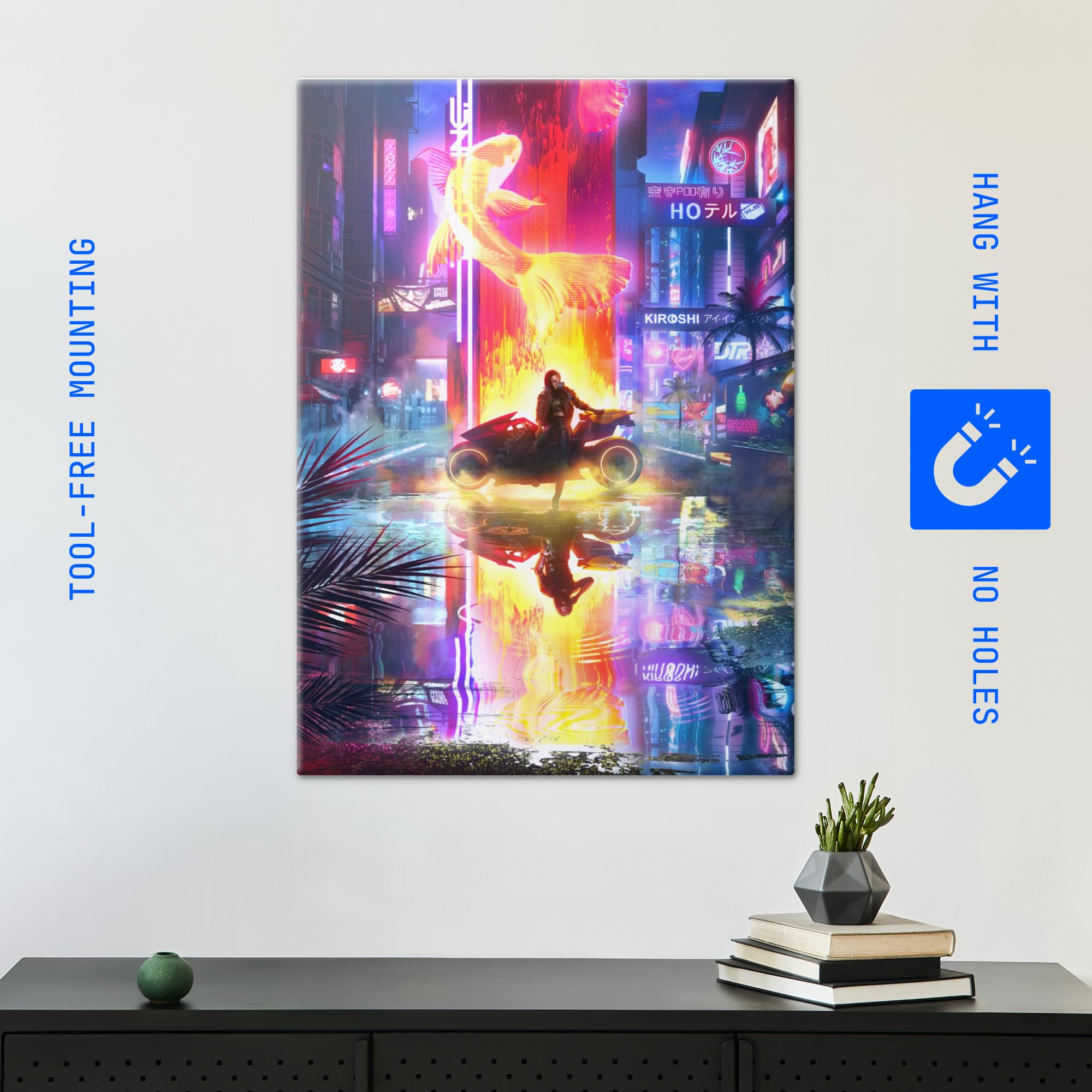 Displate - Poster in metallo - Wall Art - Cyberpunk 2077 - Phantom Liberty by Valeriia Reflection - Dimensione L - 67,5 x 48 cm Matt