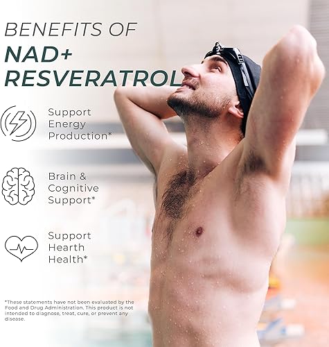 Miniatura 7 de Neurogan NAD+ con cápsulas de resveratrol proporción 11 - 1200 mg por porción, 90 unidades - Salud celular y suplementos de envejecimiento