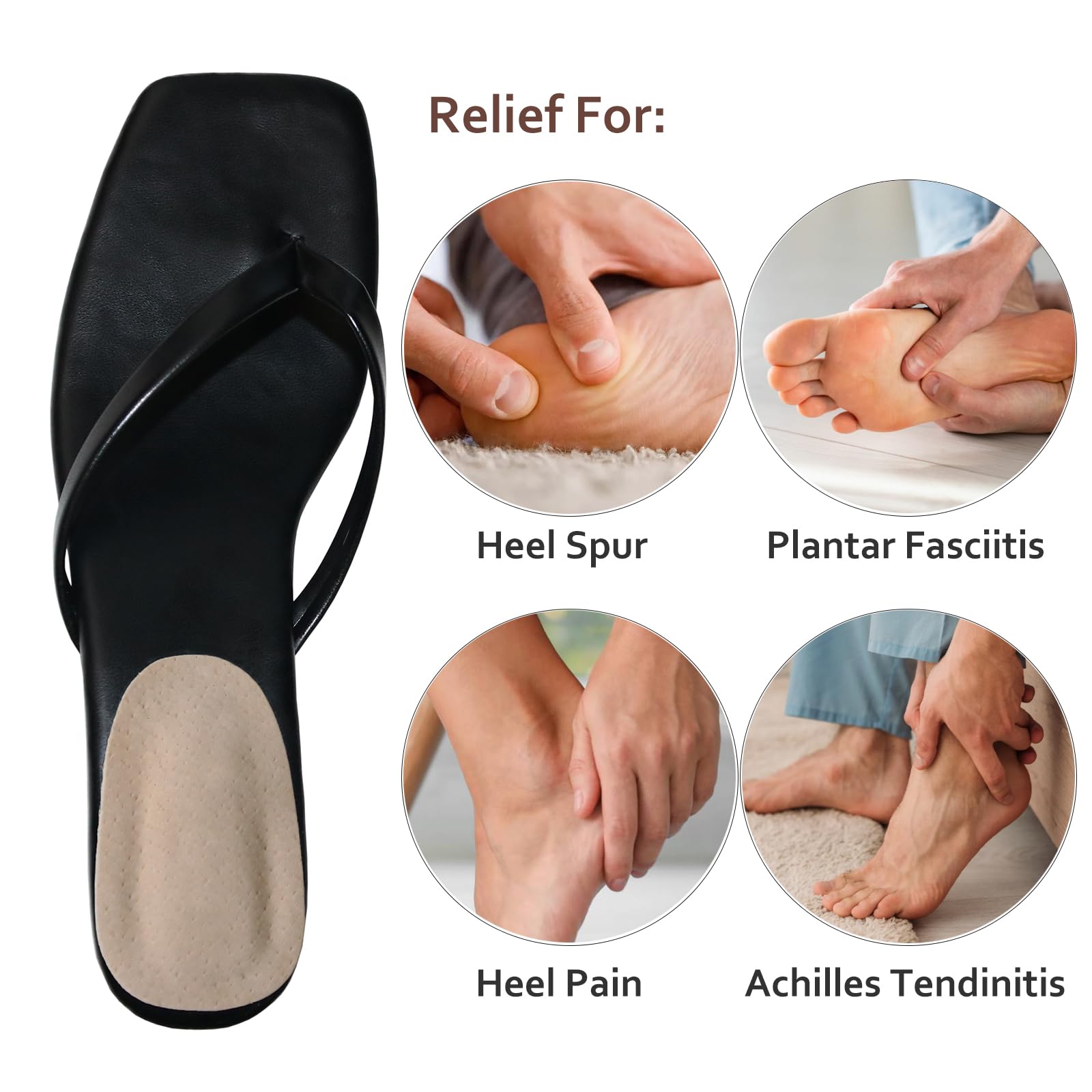 Almohadillas de talón de piel de cerdo para fascitis plantar, dolor de talón, espolón óseo y tendinitis de Aquiles, plantillas de soporte de talón, inserciones adhesivas de acolchado en el talón para