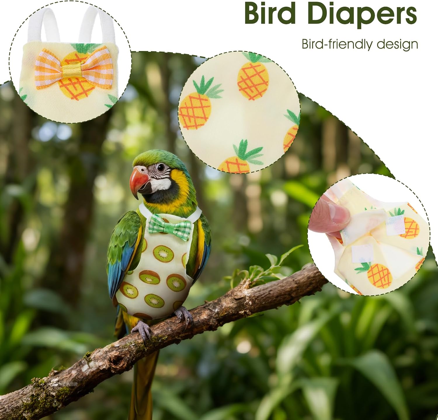 4 Pcs Bird Diaper, Cute Pet Bird Diaper Parrot Nappy
