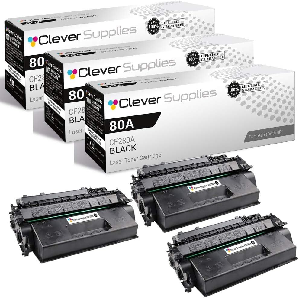 CS Replacement Toner Cartridge Compatible with HP 80A CF280A 80X CF280X Black Pro 400 M401A M401D M401DN M401DW M401N M425DN M425DW 3 Pack