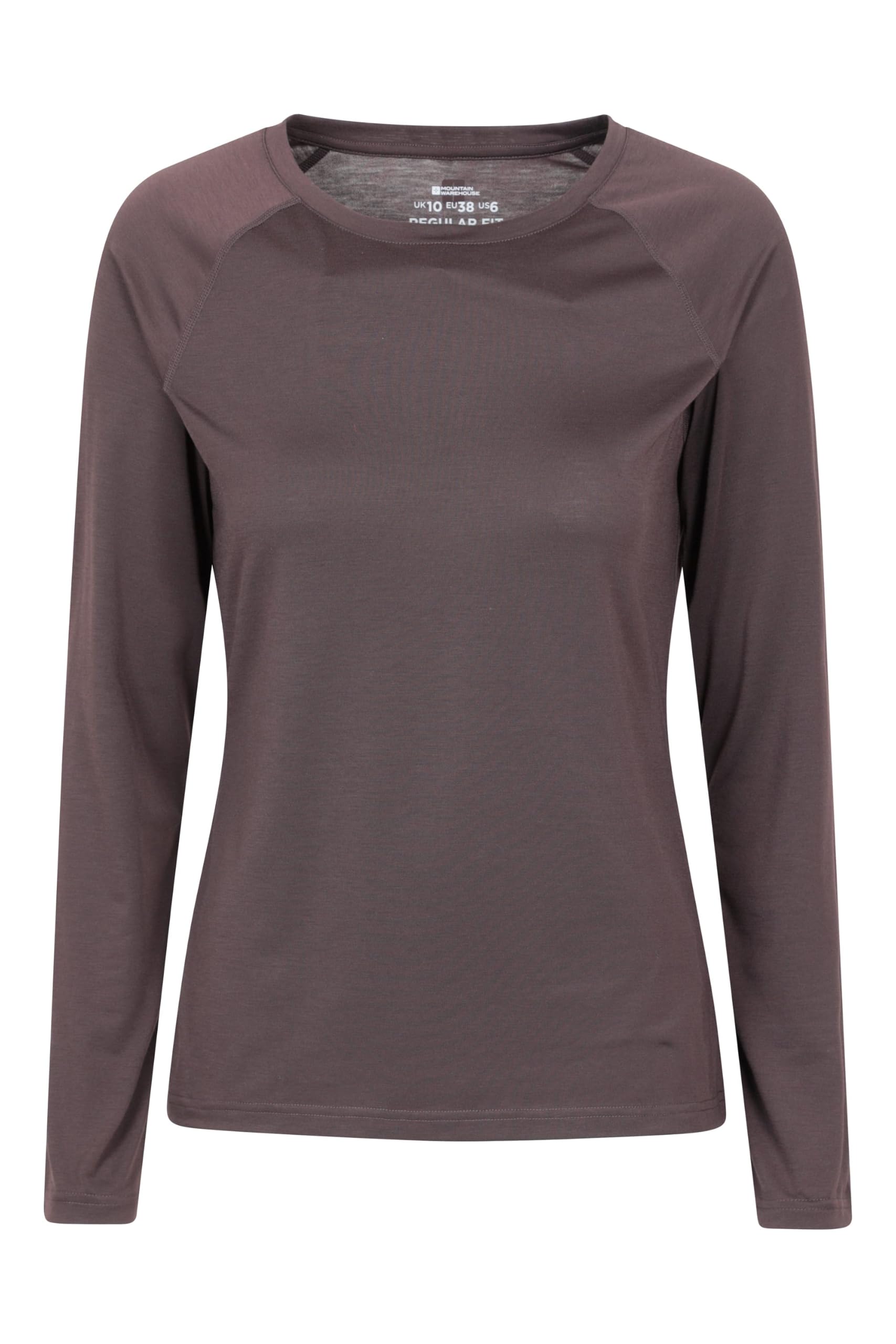 Mountain Warehouse Quick Dry IsoCool Womens Long Sleeve Top Dark Brown 18