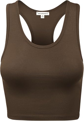 Women Sleeveless Racerback Crop Camisole Tank Tops Cotton Basic Shirts