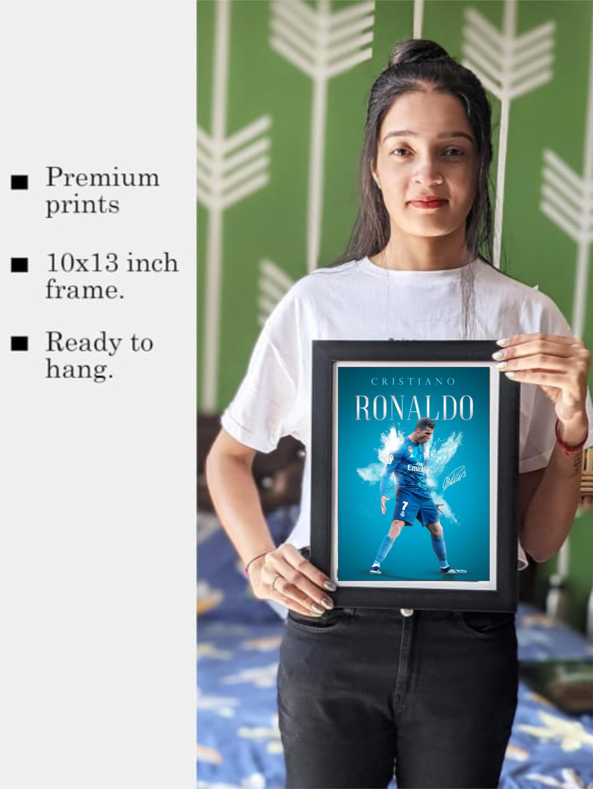 LOBBY ART Motivational Quotes Photo Frame for Home & Office Decor | Inspirational Wall Art Poster | Positive Thinking Quote | Framed Wall Hanging Gift for Men & Women (Cristiano Ronaldo 2) 1
